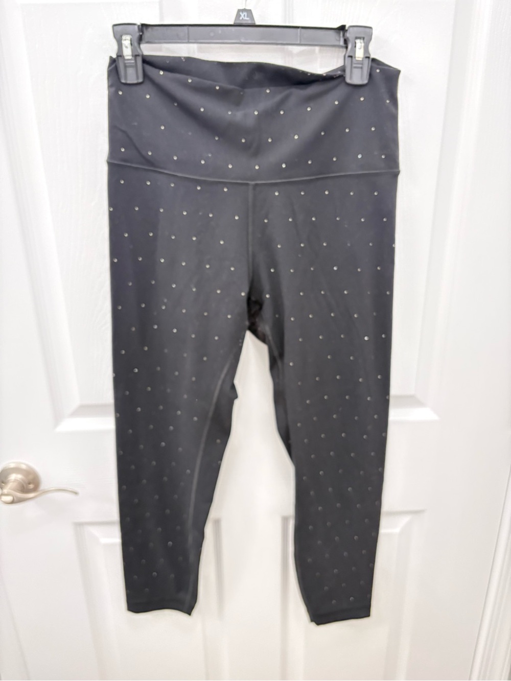 Black Sequins High-Waist Leggings
